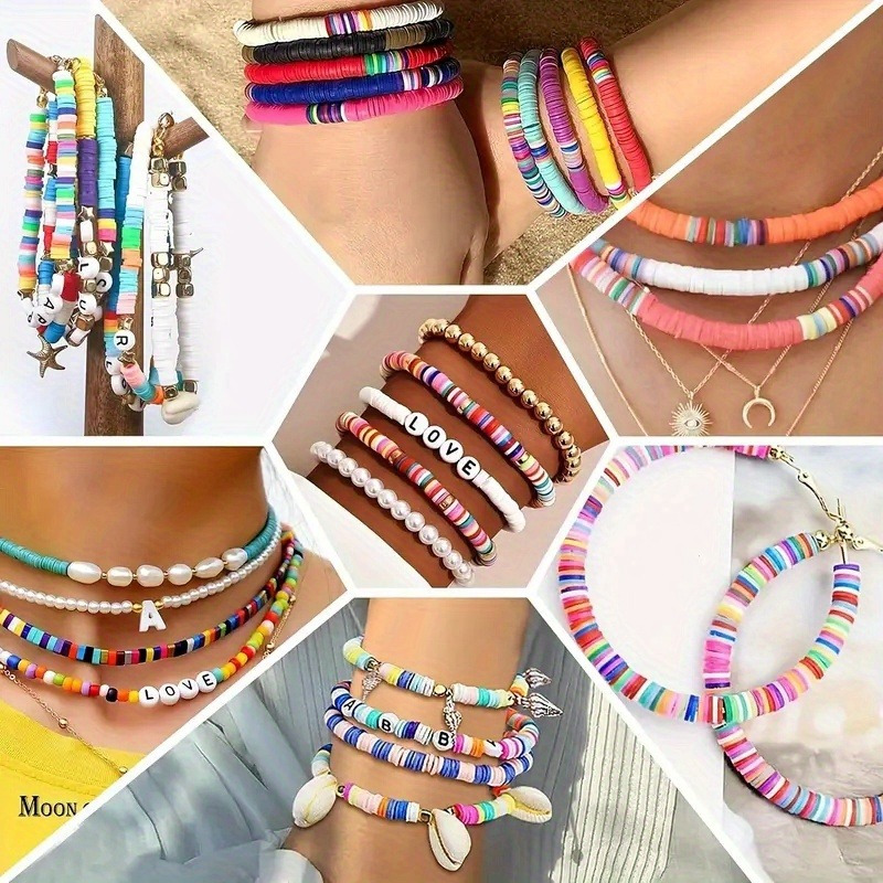 Clay Beads for Bracelet Making, 48 Colors DIY Kit